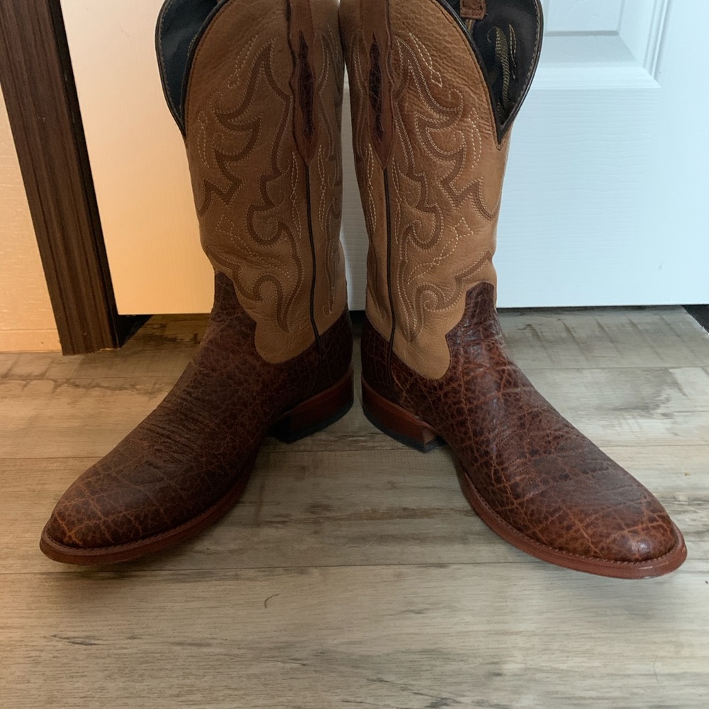 Tony Lama Two-Tone Western Boots Patton Men’s Cowboy Western Leather Size 8 1/2